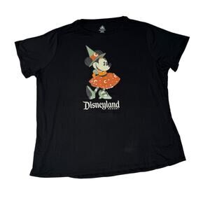 Disneyland Resort Minnie Witch Tee Black 1X NWT Viscose Halloween Disneycore Top
